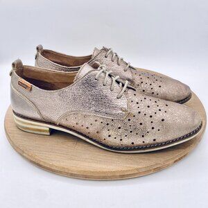 Pikolinos Shoes Womens 9 40 Pink Metallic Perforated Sporty Flats Boho Costal